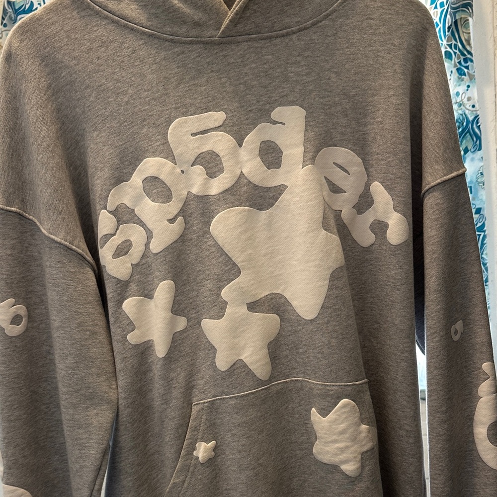 Sp5der Grey Beluga Hoodie 100% authentic